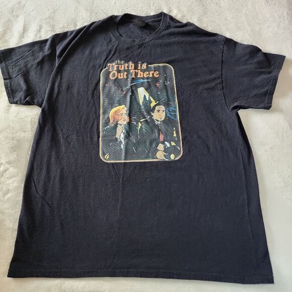 Gildan The Truth Is It There X Files Alien Tshirt Black With Graphics Size XL - Picture 1 of 5